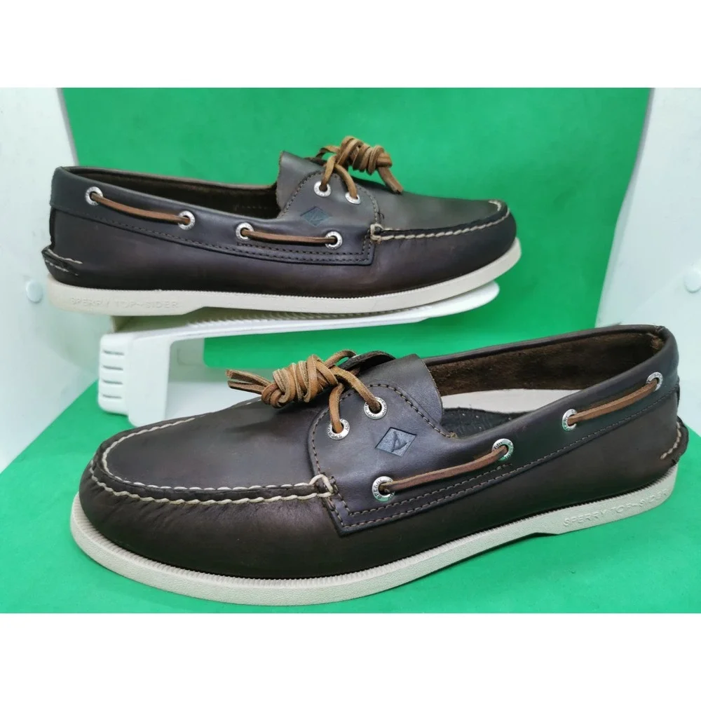 Vintage Sperry Top-Sider Men's Authentic Boat Driving Shoe Amaretto Brown Sz 11M